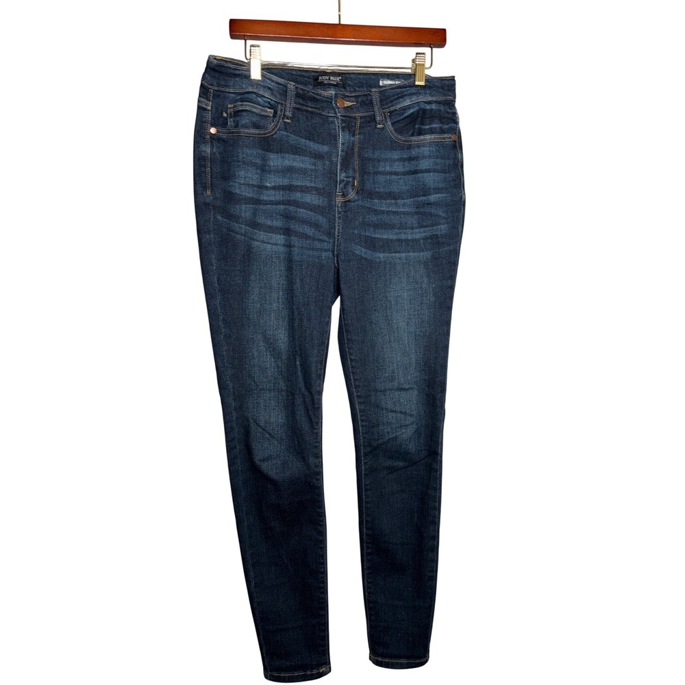 Judy Blue Womens 11/30 Skinny Fit Dark Wash High Rise Denim Jeans Casual Comfort